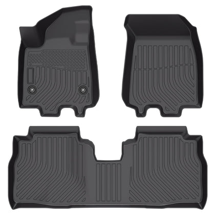 All Weather Floor Mats | Compatible with 2024-2025 Chevrolet Equinox EV | Black 3D Floor Mats TPE Rubber Non-Slip