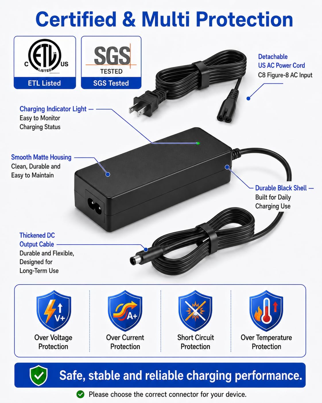 42V Replacement for Segway Ninebot Electric Scooter Charger,SGS Safe,9.8ft