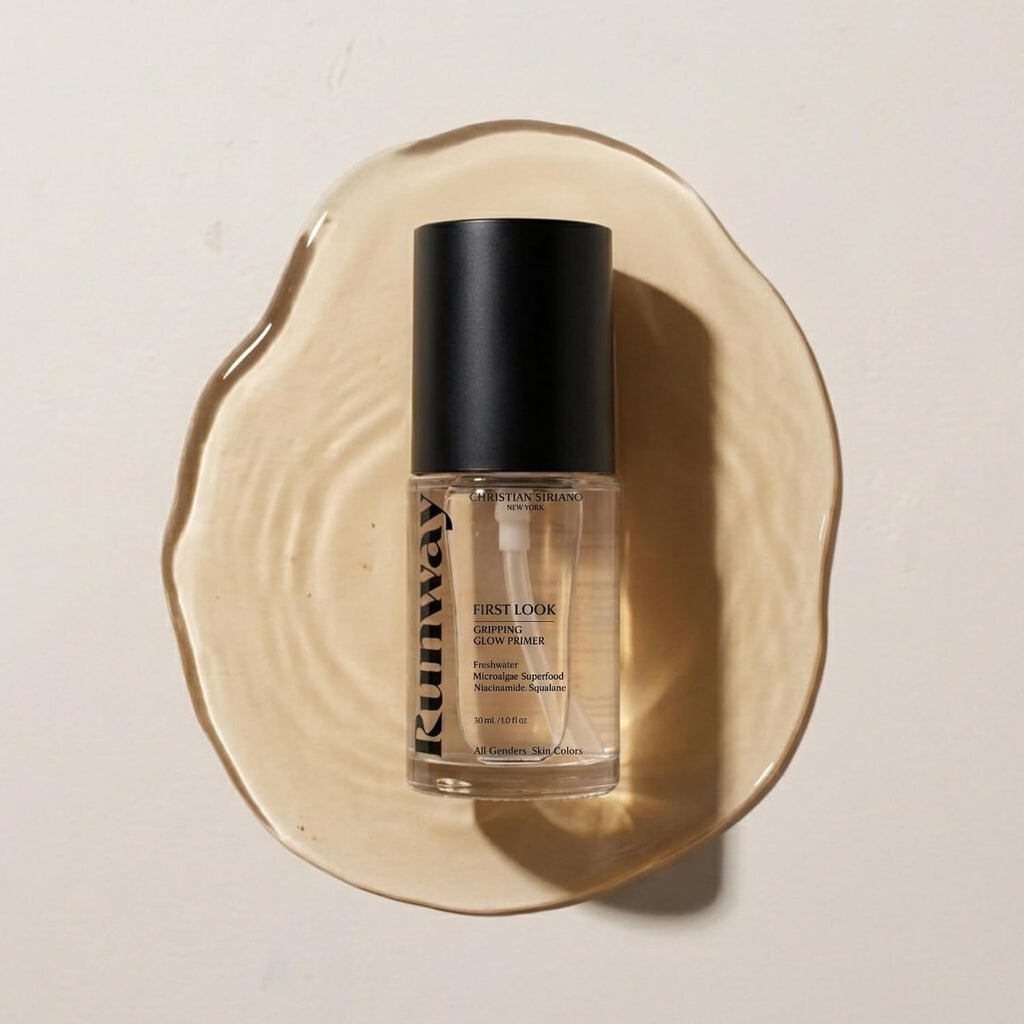 FIRST LOOK Gripping Glow Makeup Primer - Skin Care Face Serum with Freshwater Microalgae, Niacinamide, Squalane