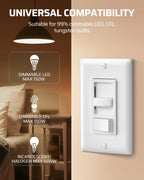 DEWENWILS 2 Pack Dimmer Switch, Single-Pole or 3-Way Dimmer Light Switch