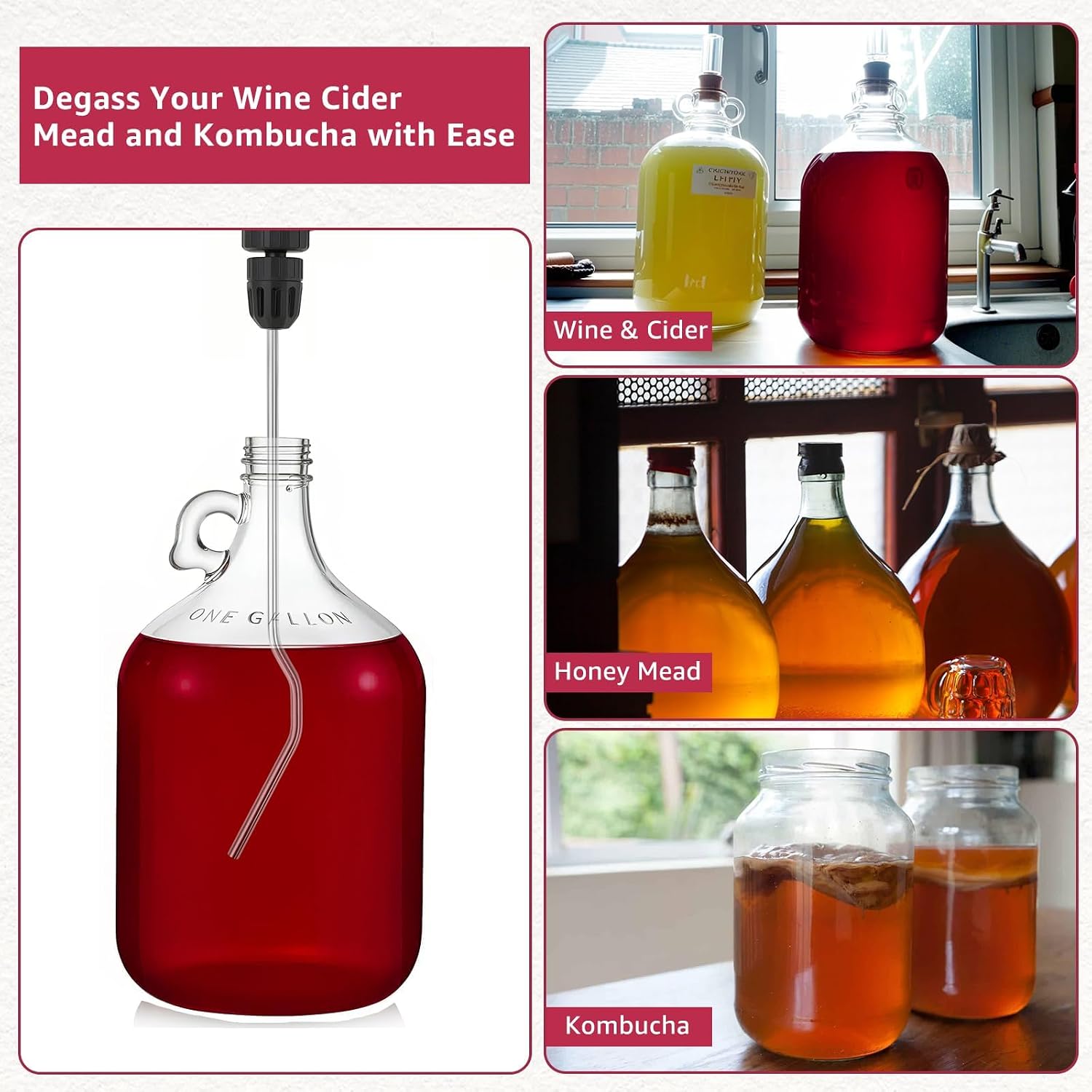 16" Wine Degasser Drill Attachment for Wine Making | Stainless Steel, Wine Wand for Home Brewing, Wine, Beer, Mead