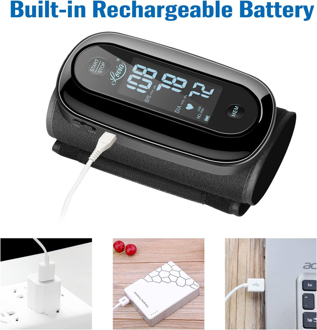 Blood Pressure Monitor Upper Arm with One Piece Design, Digital BP Machine for Home Use with Cuff Size 9-14 Inch