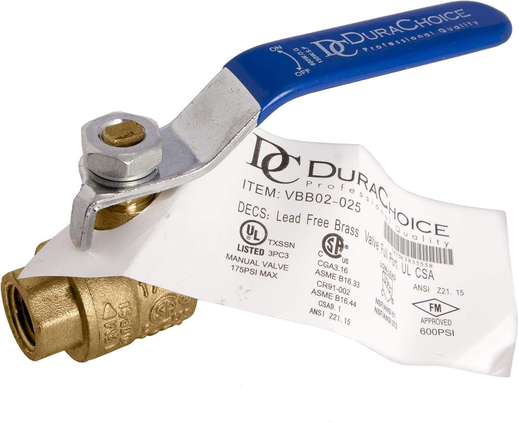 1/4" Lead-Free Brass Ball Valve Full Port, UL FM CSA