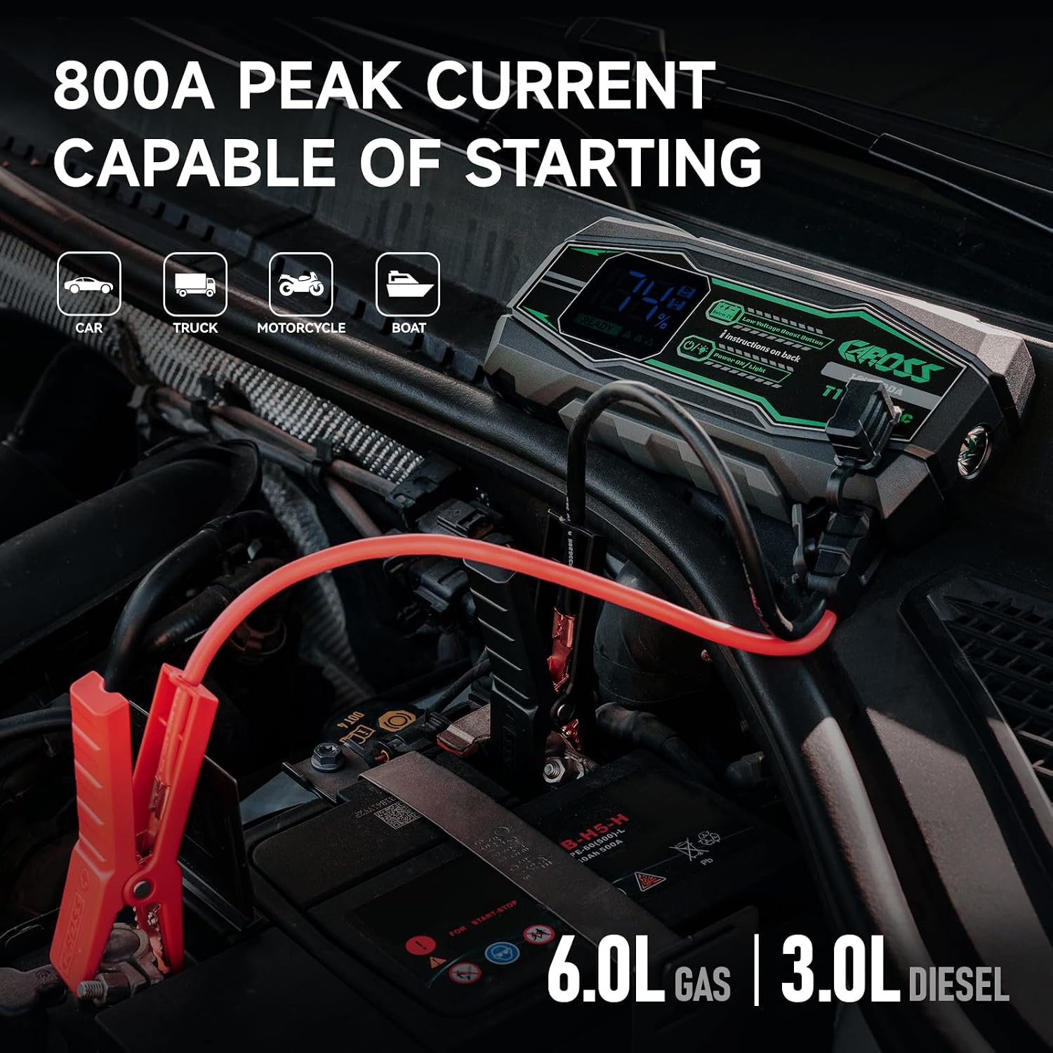 Jump Starter - 12V Jump Box for 6.0L Gas and 3.0L Diesel