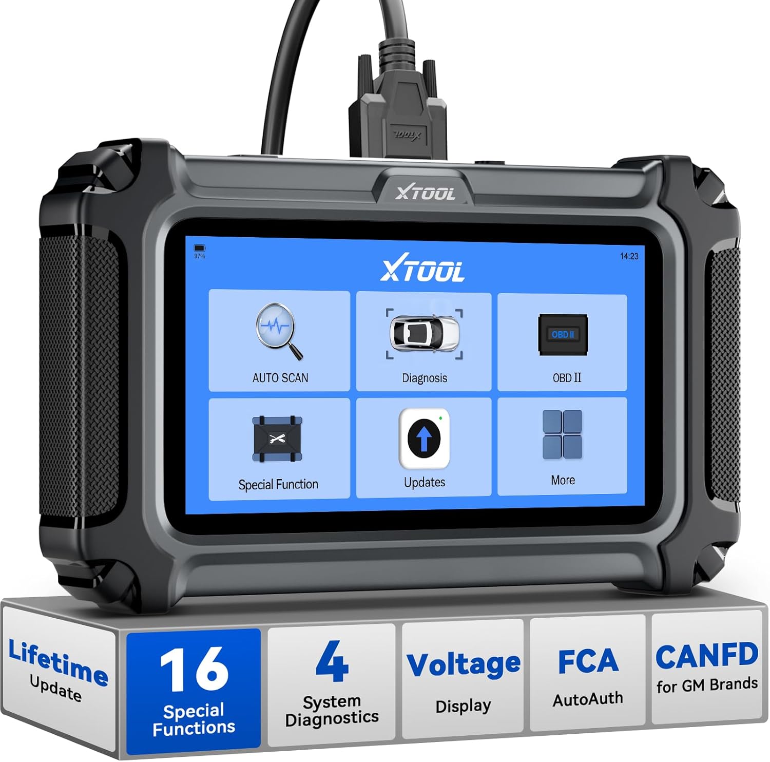 D5S OBD2 Scanner, 16 Resets, Engine ABS SRS Transmission Scan Tool | Car Scanner for EPB/Throttle/Crank Sensor