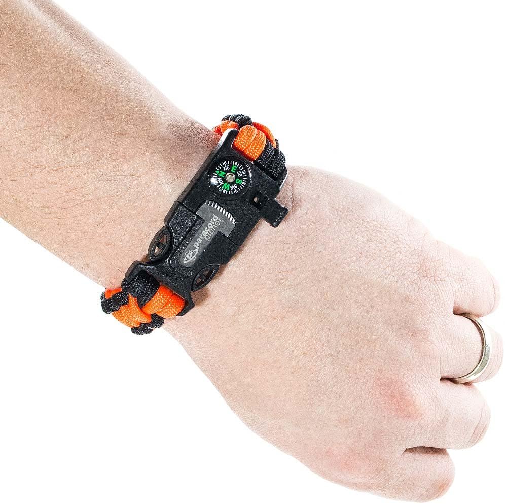 Tactical Paracord Bracelet (2 Pack) – Includes: Fire Starter, Loud Whistle, Emergency, and Compass – Adaptable Size –