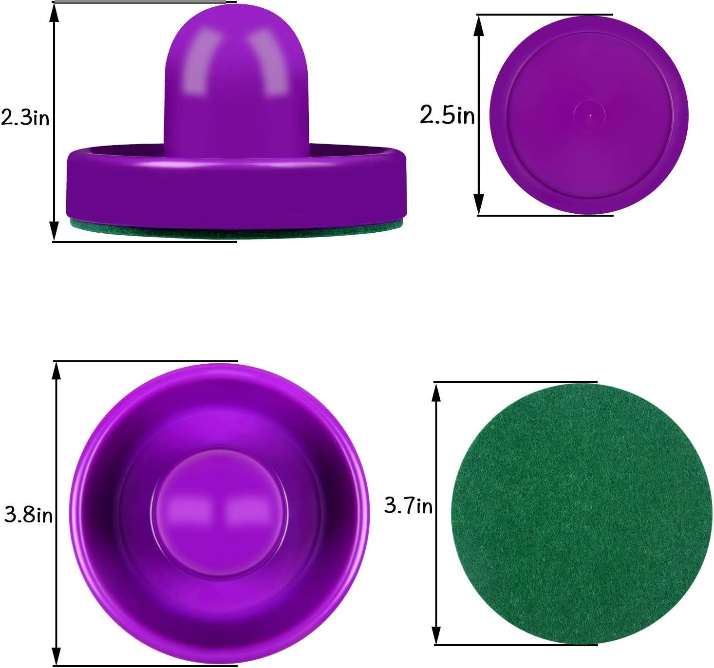 Air Hockey Pushers and Red Air Hockey Pucks, Goal Handles Paddles Replacement Accessories for Game Tables (4 Striker