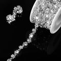 Rhinestone Trim Crystal Chain Sew on for Dress,3 Yards,White