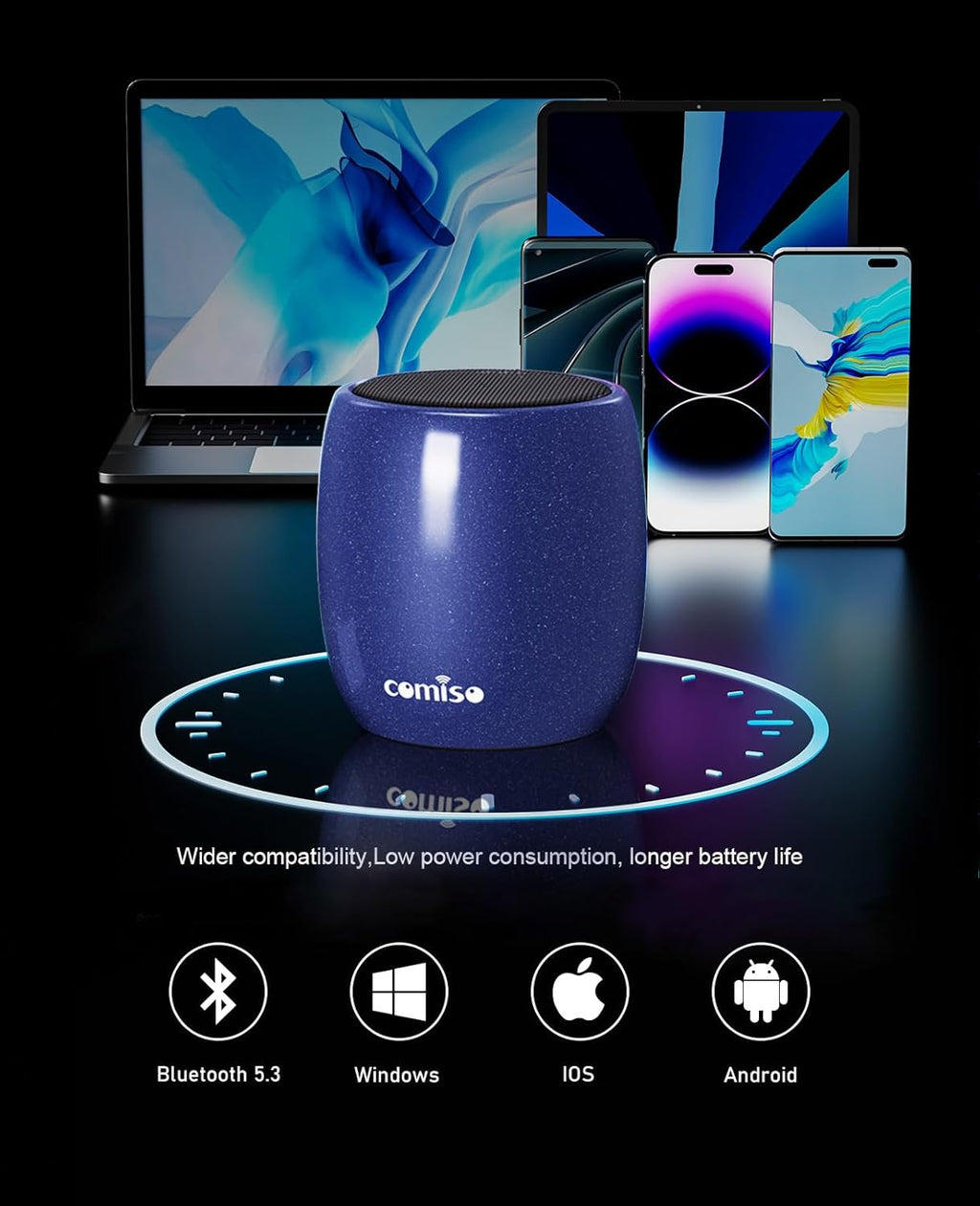 Small Speaker, Bluetooth Speaker with 360°HD Stereo Sound and Robust Bass, Mini Speakers with Hands-Free Call, IP67