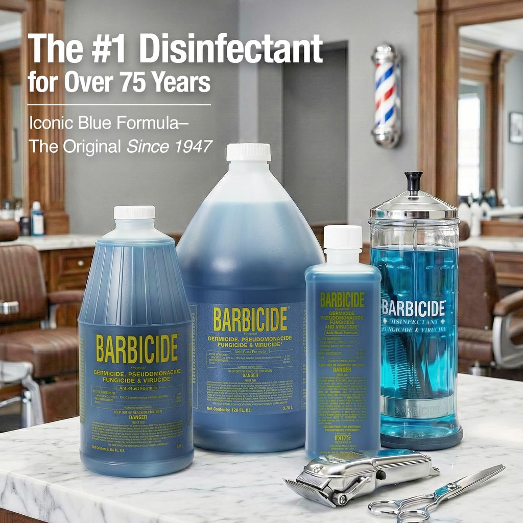 Disinfectant Jar and Concentrate Starter Kit (4 Oz Jar + 16 Fl Oz)– Professional Salon, Spa & Barber Tool Sanitizing Kit
