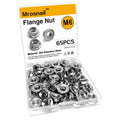 65PCS M6 Serrated Flange Nuts, 304 Stainless Steel Hex Nuts