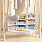 8 Pack Stackable Closet Storage Basket - Stackable Storage Bins