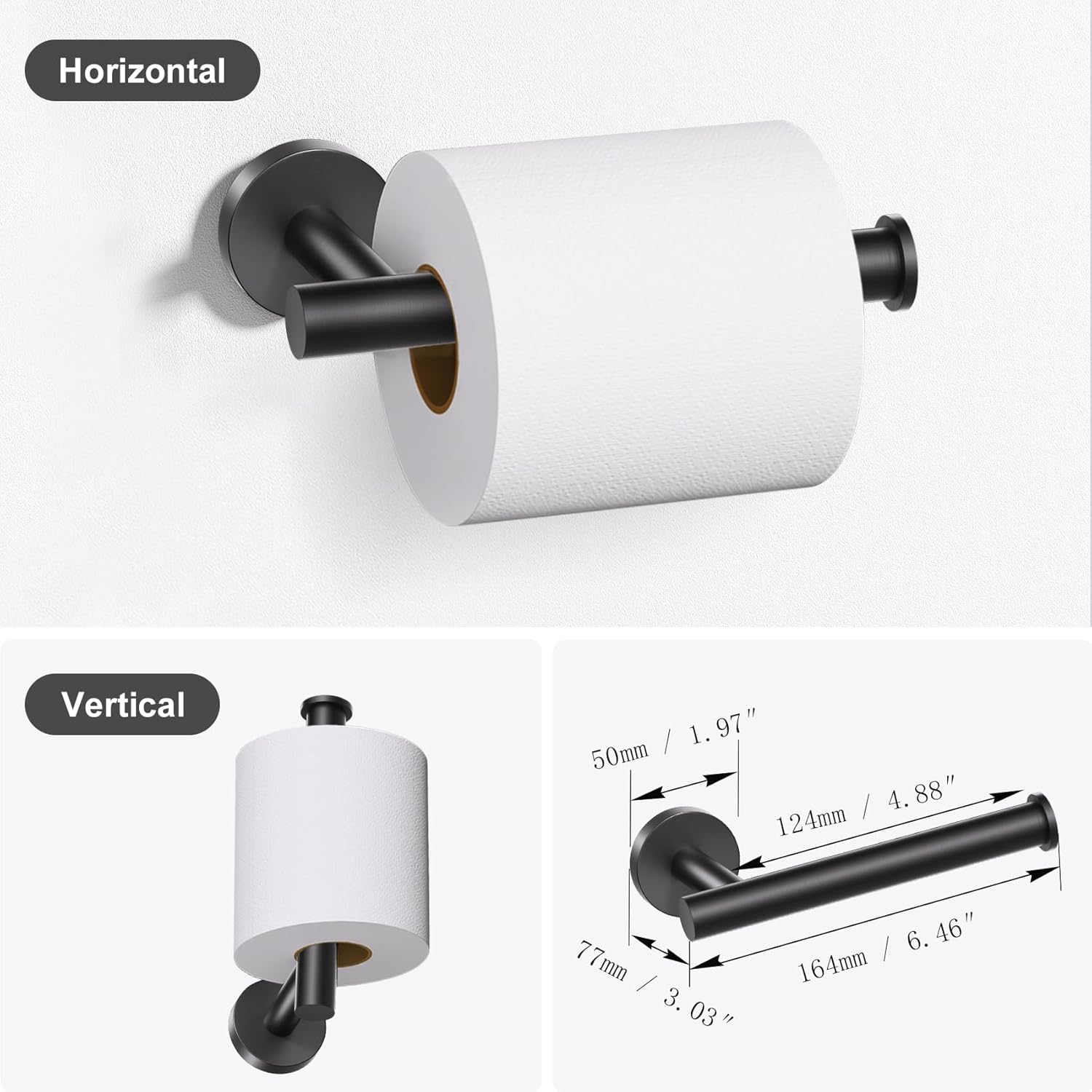 Bathroom Hardware Set, 4-Piece Towel Bar Set Include Toilet Paper Holder,Towel Ring and 2 Towel Hooks Stainless Steel