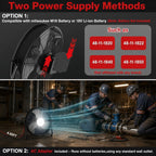 16" Battery Powered Floor Fan with LED Light Compatible with Milwaukee