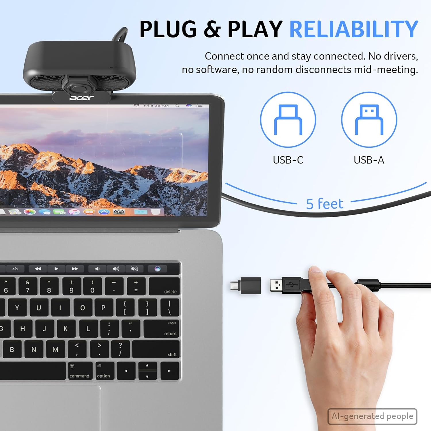 1080p Webcam USB Plug and Play Webcam for PC with Noise Cancellation Microphones Computer Camera for Desktop
