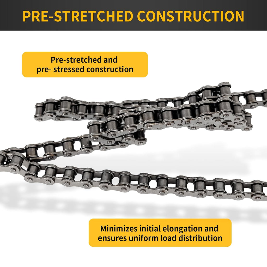 #41 Roller Chain 10 Feet for Gate Openers, Carbon Steel Operator Chain Replacement for Extension Automatic Sliding Gate Opener, Garage Hanger Door, Includes 5 Connecting Links