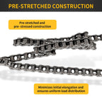 #41 Roller Chain 10 Feet for Gate Openers, Carbon Steel Operator Chain Replacement for Extension Automatic Sliding Gate Opener, Garage Hanger Door, Includes 5 Connecting Links
