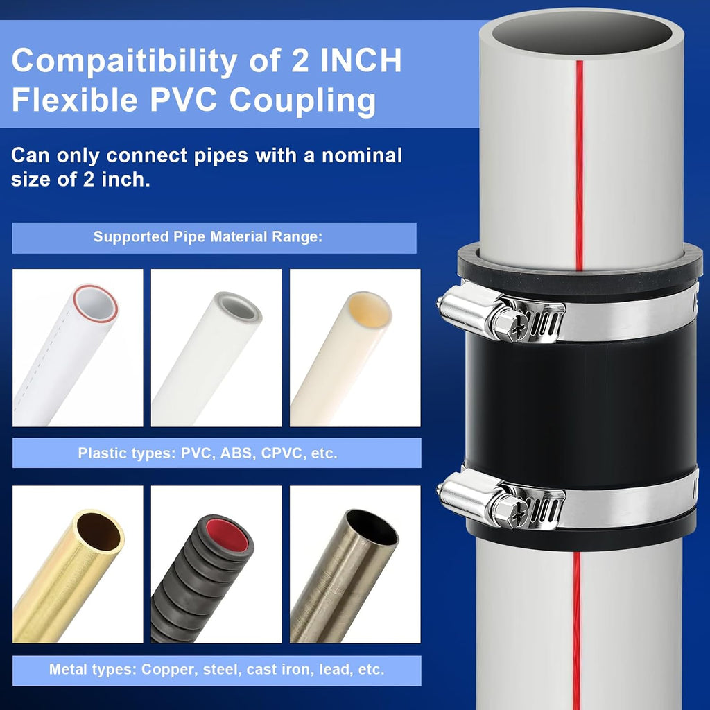 1056-22 2" Flexible PVC Condensate Coupling to Plumbing Condensate Pipe