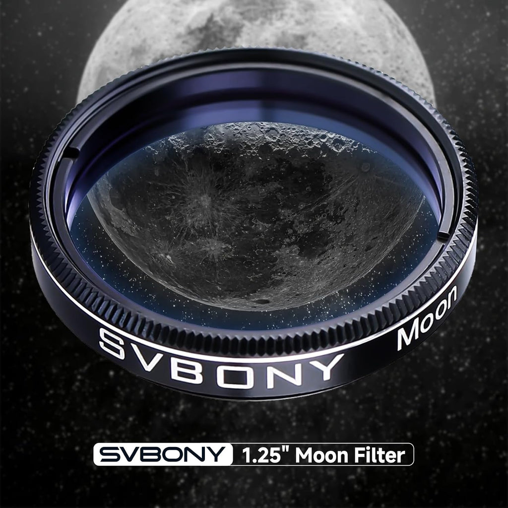 Moon Filter, 1.25" Telescope Filter, for Lunar Planet Observation | Optical Glass, Aluminum Housing,Increase