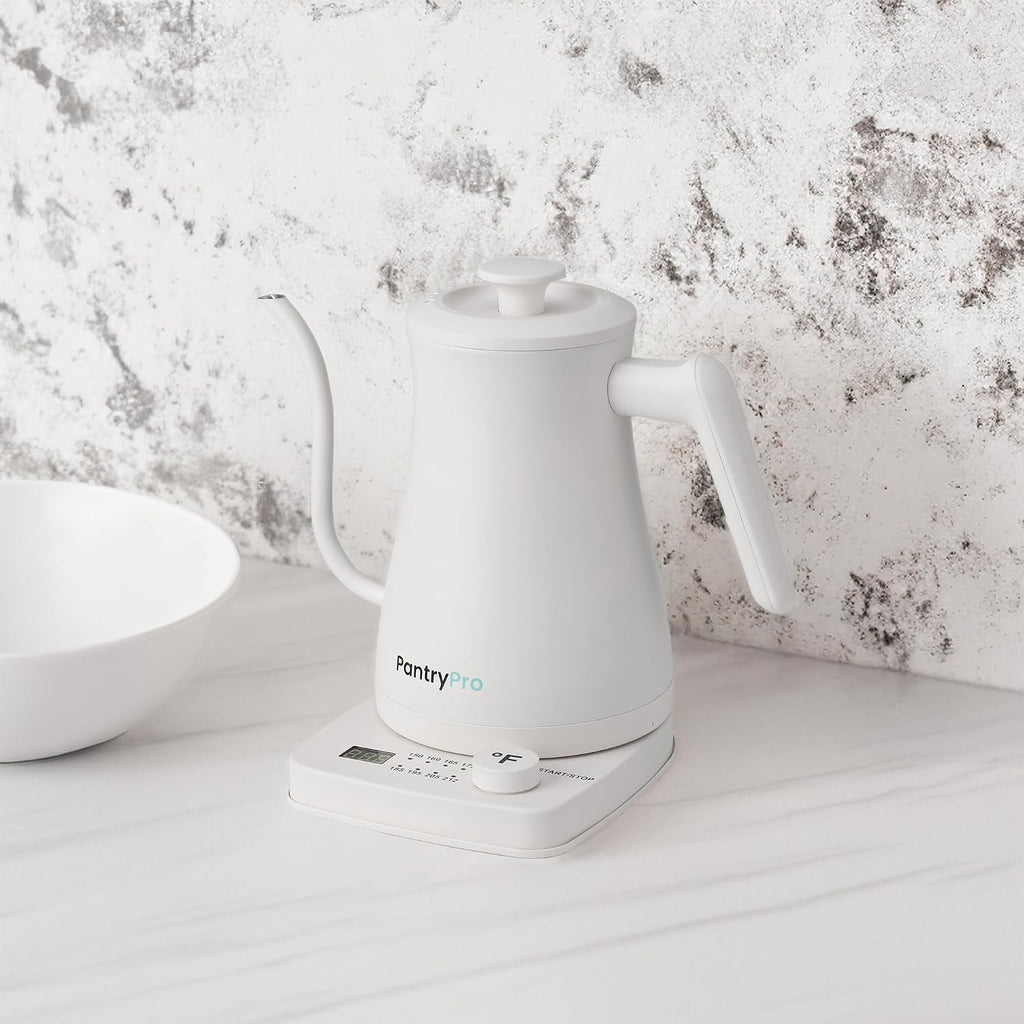 1.0L 1500W Gooseneck Electric Kettle - Stainless Steel Interior - Rapid-Boil - Auto Shut-Off, Boil-Dry Protection
