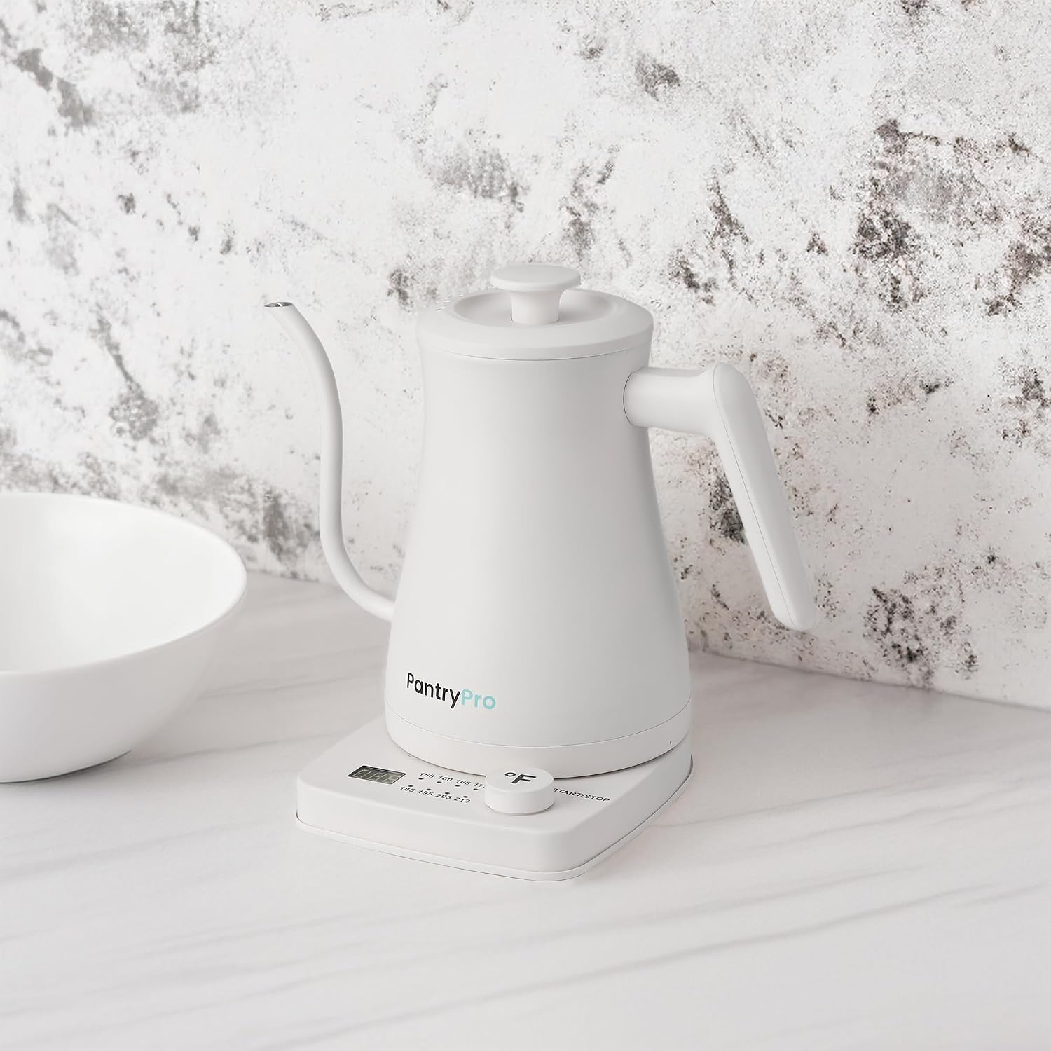 1.0L 1500W Gooseneck Electric Kettle - Stainless Steel Interior - Rapid-Boil - Auto Shut-Off, Boil-Dry Protection