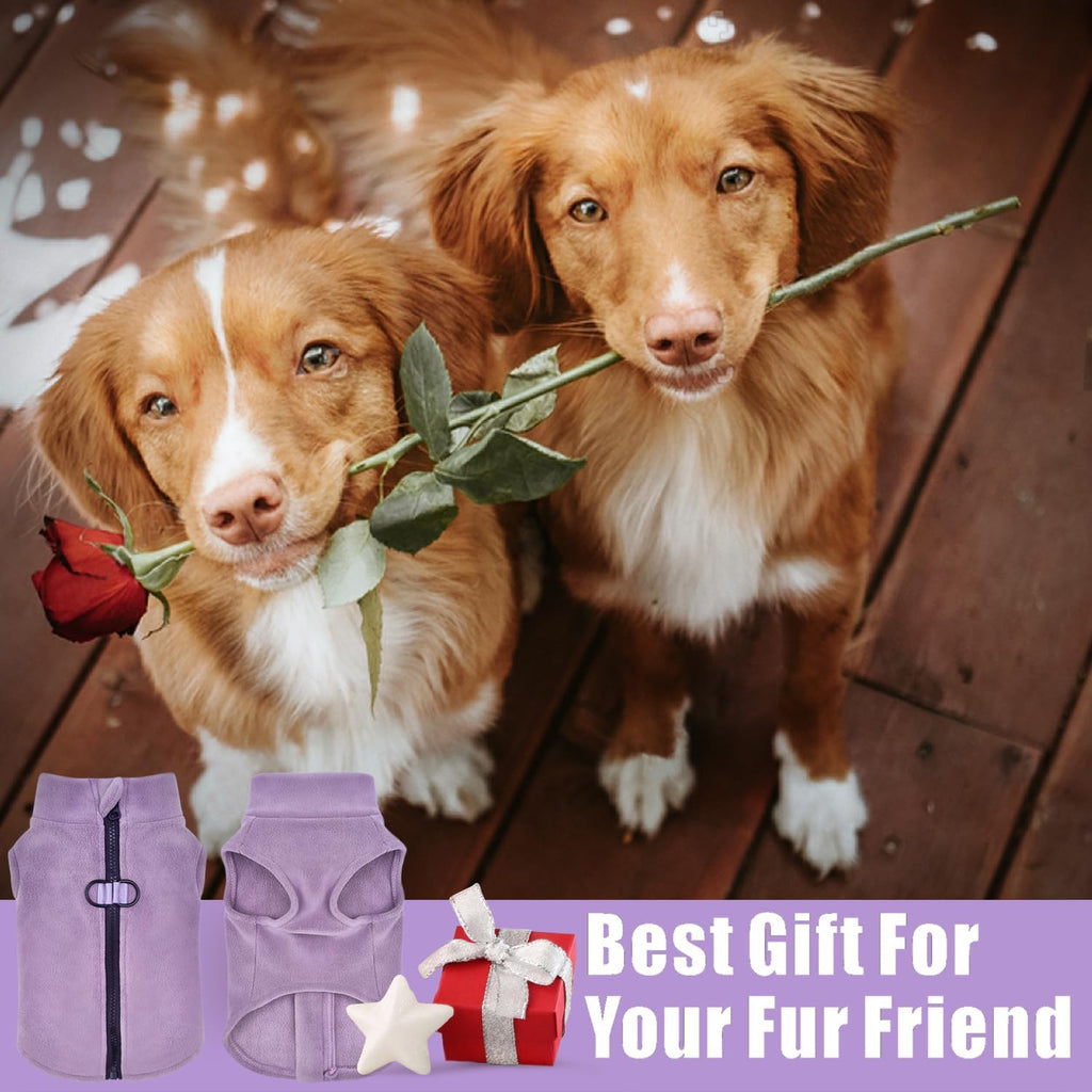 Dog Fleece Vest Sweater Zip Up Warm Pullover Dogs Jacket with D-Ring Leash Winter Cold Weater Coat Pet Sweatershirt