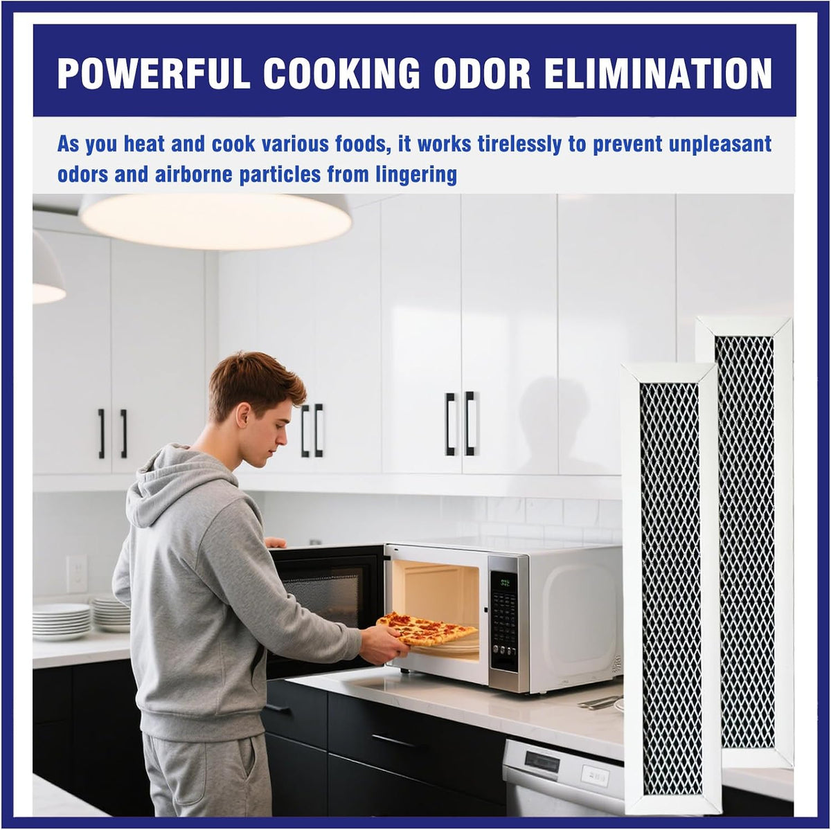 2 Pcs Microwave Charcoal Filter Mesh for GE PVM9005SJ2SS, PVM9005SJ3SS