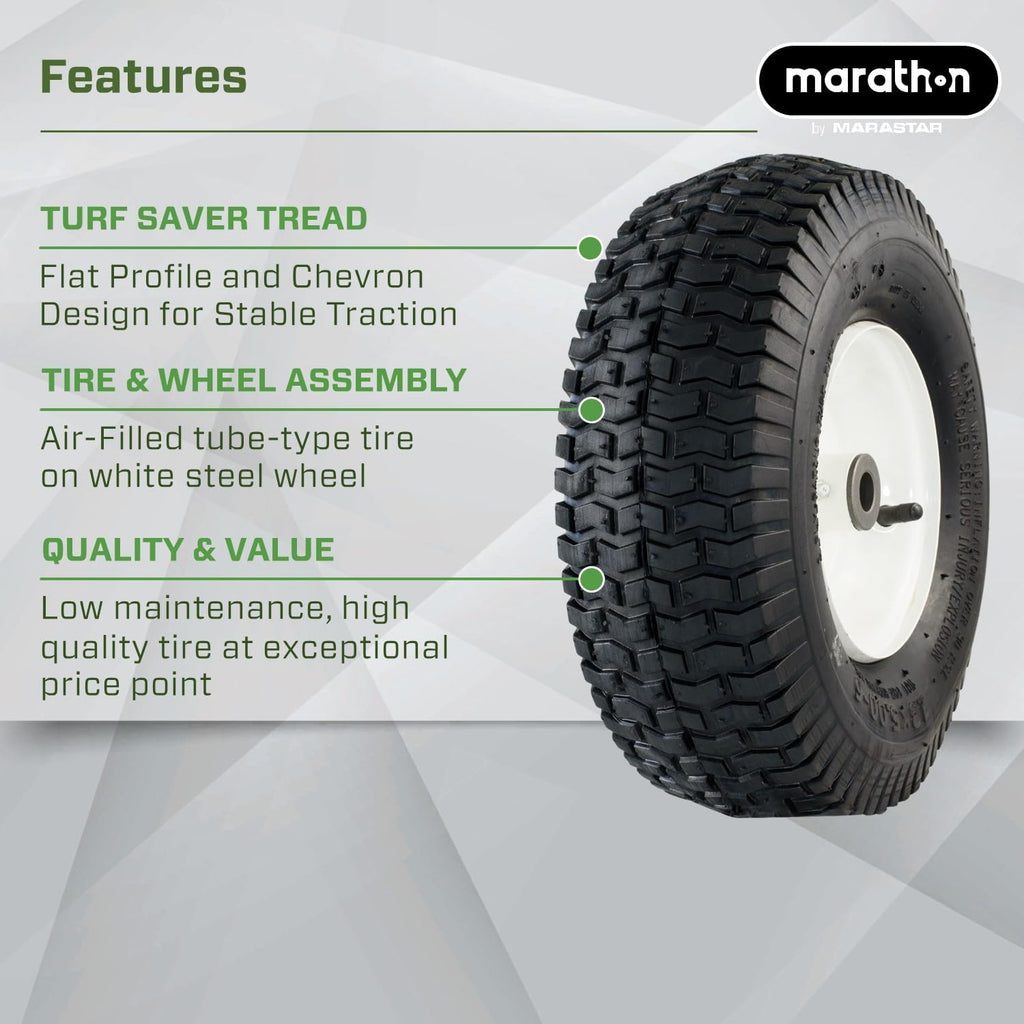 20336 13x5.00-6" Pneumatic Tire and Wheel Assembly, Replacement Lawn Mower Tire