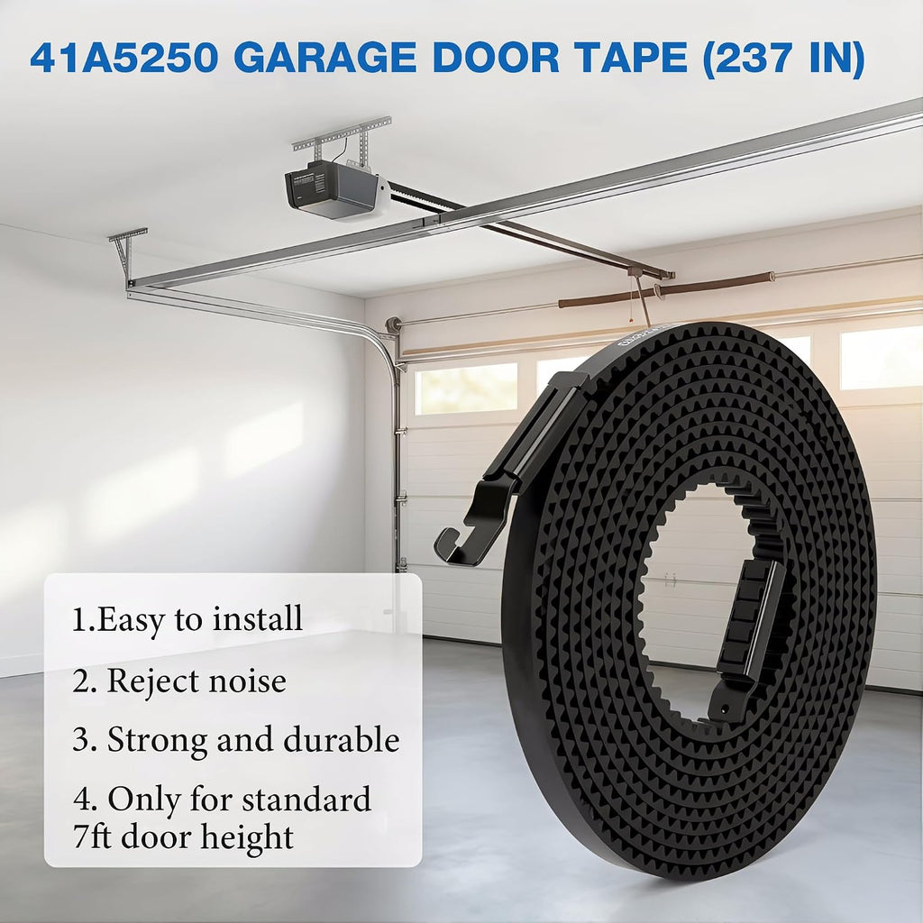 41A5250 Garage Door Opener Drive Belt Replacement Kit – 237-Inch Quiet Drive Belt for 7ft High Door – Compatible with