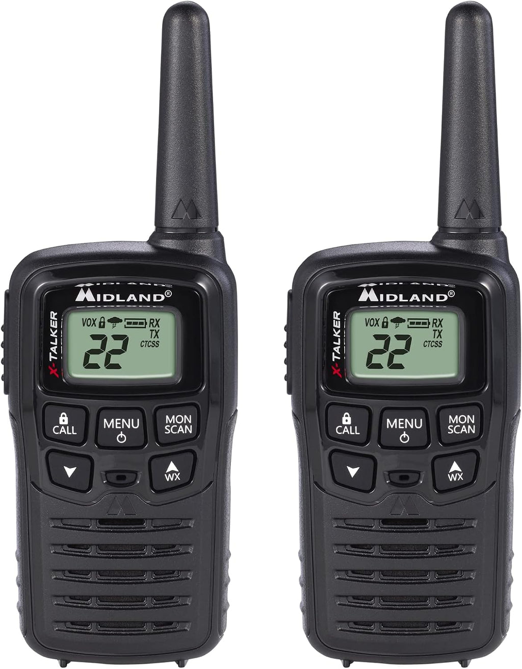 T10 X-Talker FRS Walkie Talkie, Black, 2 Pack | License Free, Up to 20 Mile Radius, 22 Channels, 38 Privacy Codes