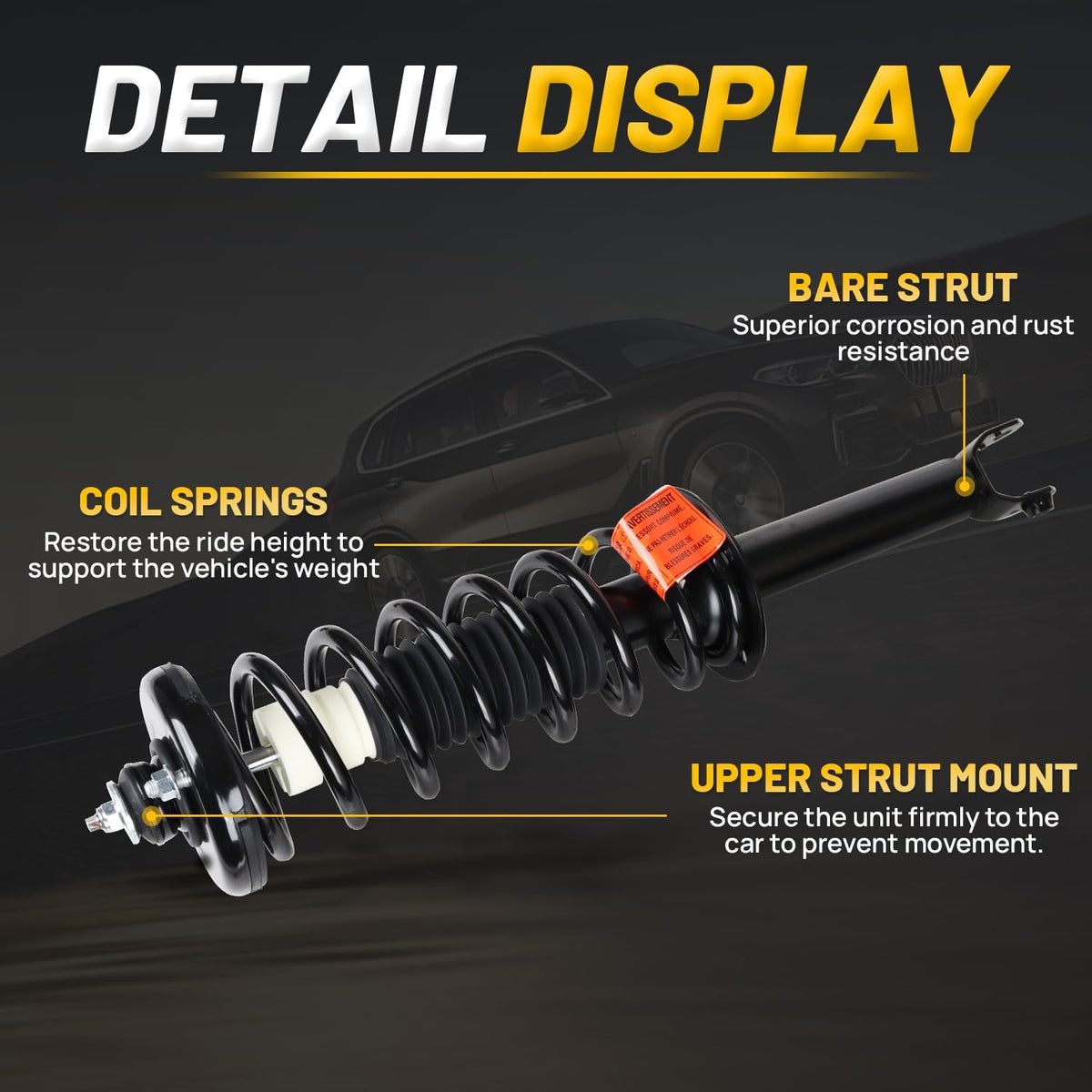 Rear Strut Shock Assembly w/Coil Spring Fit for Honda Accord