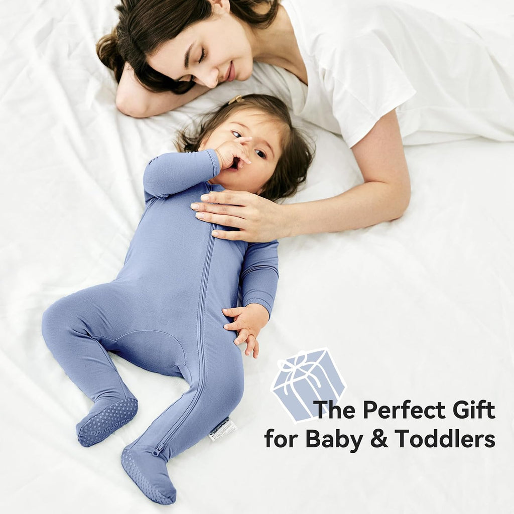 BubblePanda Rayon Made From Bamboo Baby Pajamas Long Sleeve Sleepers