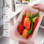Blue Ginkgo Over Sink Colander, Extendable Kitchen Strainer, 2-Pack, Pink