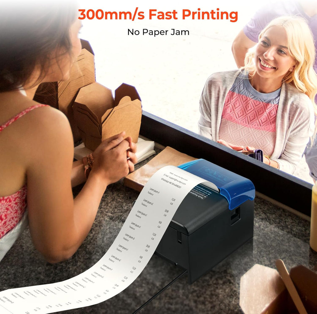 WiFi Receipt Printer P905 with USB Port, 80mm POS Printer | Compatible with Mac Windows Chromebook Linux Cash Drawer