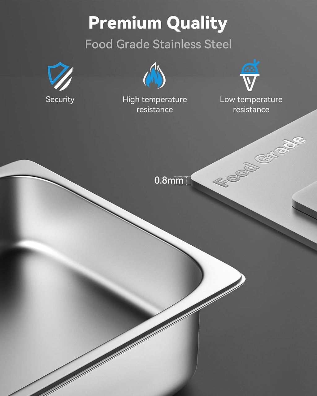 6 Pack Hotel Pans 1/3 Size 6" Deep Stainless Steel Steam Table Pan