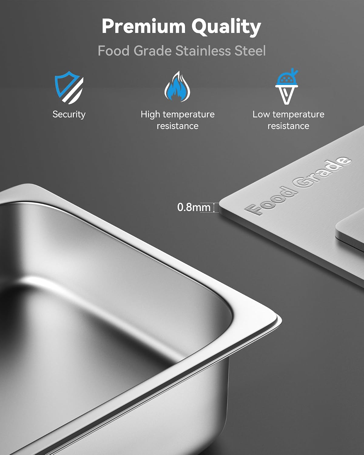 6 Pack Hotel Pans 1/3 Size 6" Deep Stainless Steel Steam Table Pan