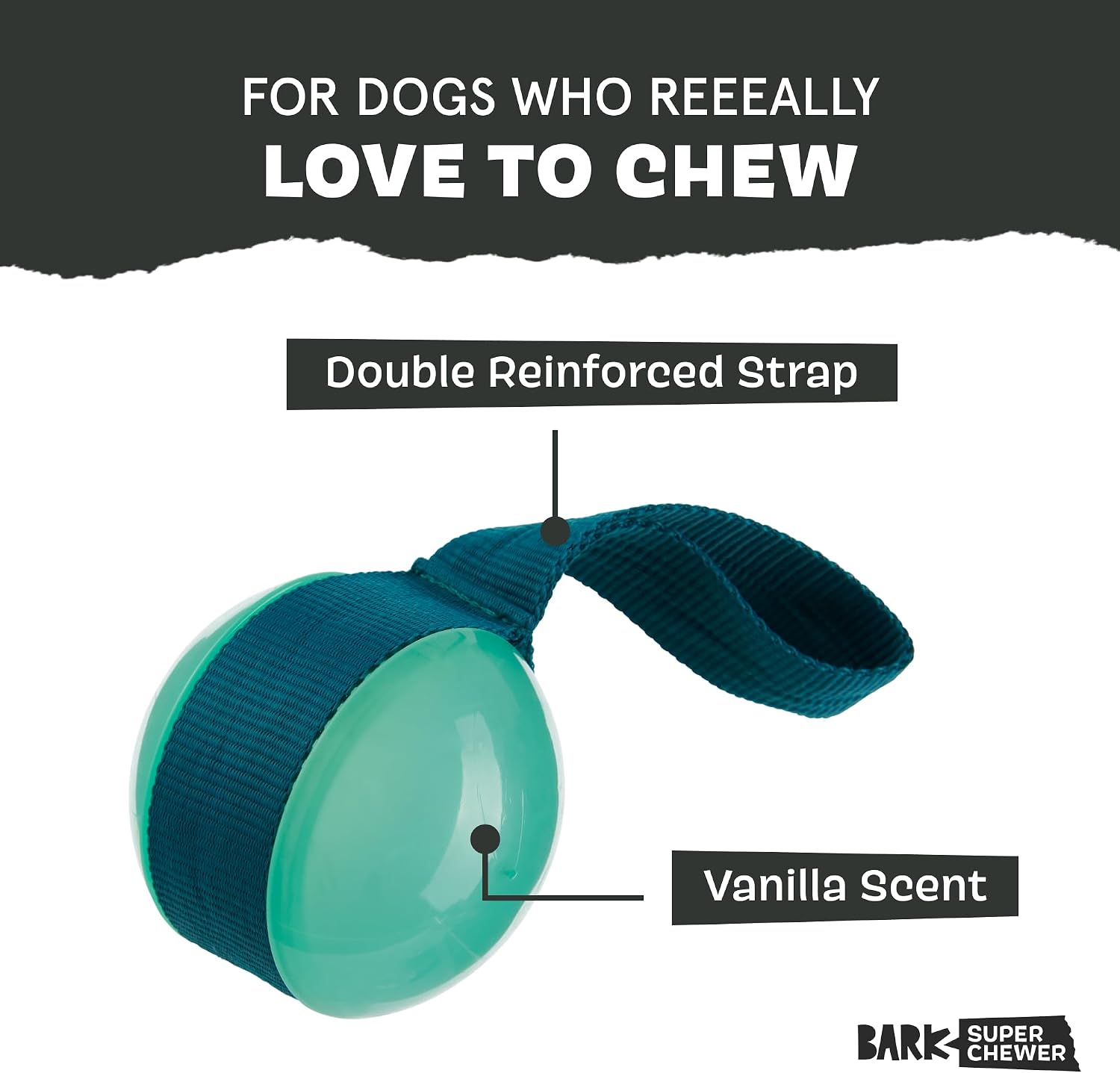 Super Chewer Rope Dog Toy for Aggressive Chewers with Reinforced Strap (Tailspin - Large)