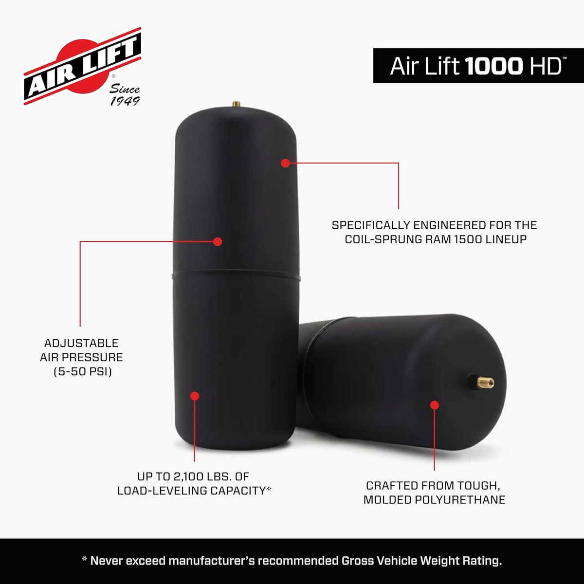 Air Lift 1000 HD Air Spring Kit for 2009-2025 Ram 1500-60818HD