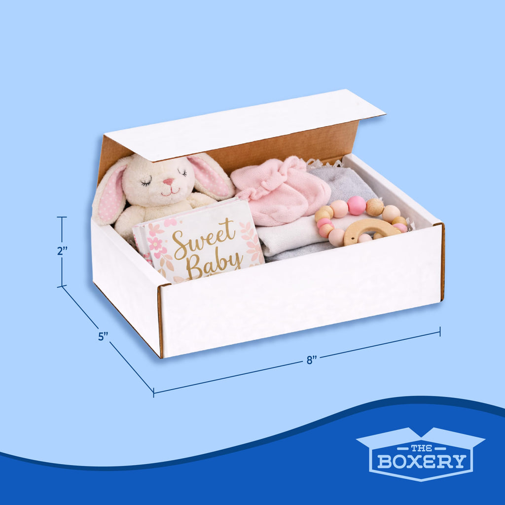 Corrugated Mailers White Tuck Shipping Boxes (8x5x2)