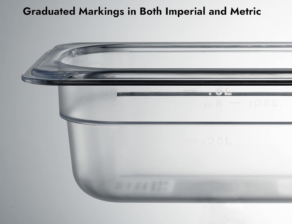 6-Pack 1/9 Size 2.5" Deep NSF Polycarbonate Food Pans | Dishwasher & Freezer Safe Clear Container for Prep Tables