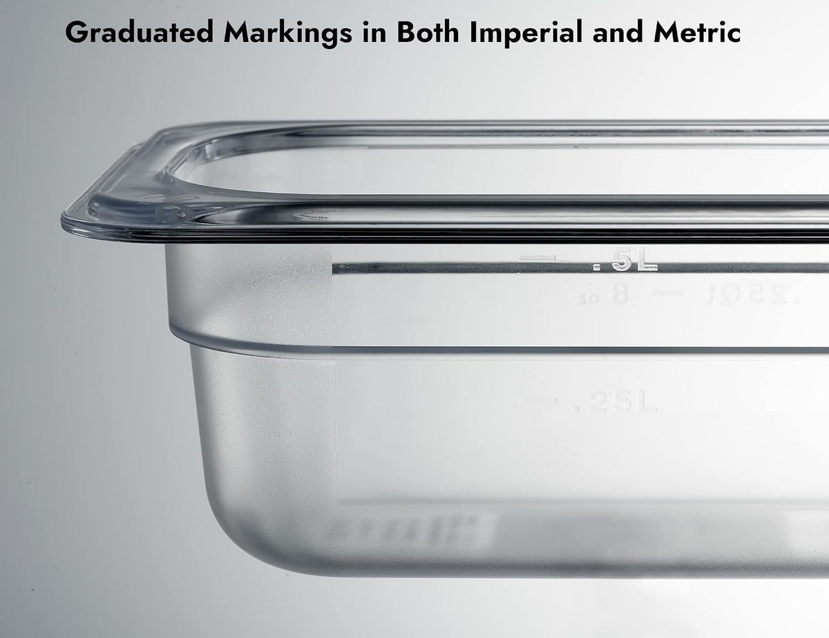 6-Pack 1/9 Size 2.5" Deep NSF Polycarbonate Food Pans | Dishwasher & Freezer Safe Clear Container for Prep Tables