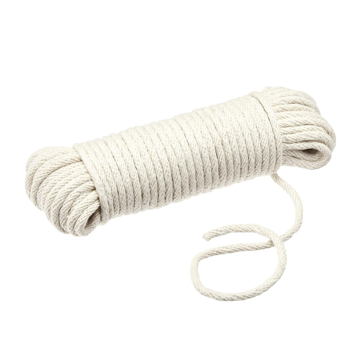 Cotton Braided Rope, All-Purpose, Clothesline, 0.47cm x 15.24 m (4.5mm x 15m), Off White