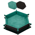 2 Pcs Dice Tray PU Leather Dice Trays Folding Hexagon Dices Holder
