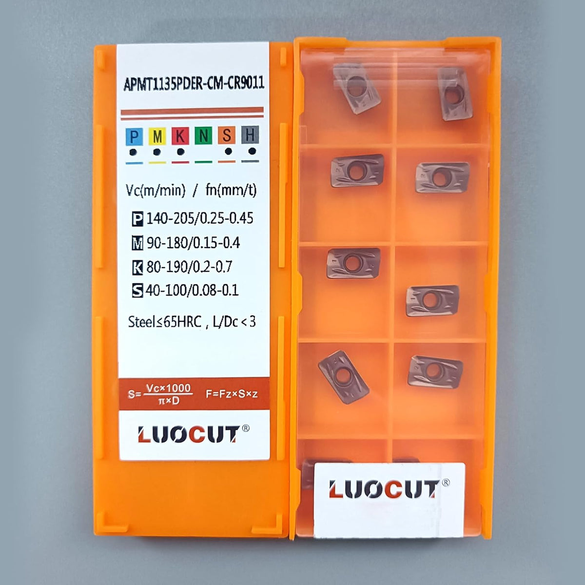 20 pcs CNC Carbide milling Inserts APMT1135 for Process HRC65 Steel-CR9011