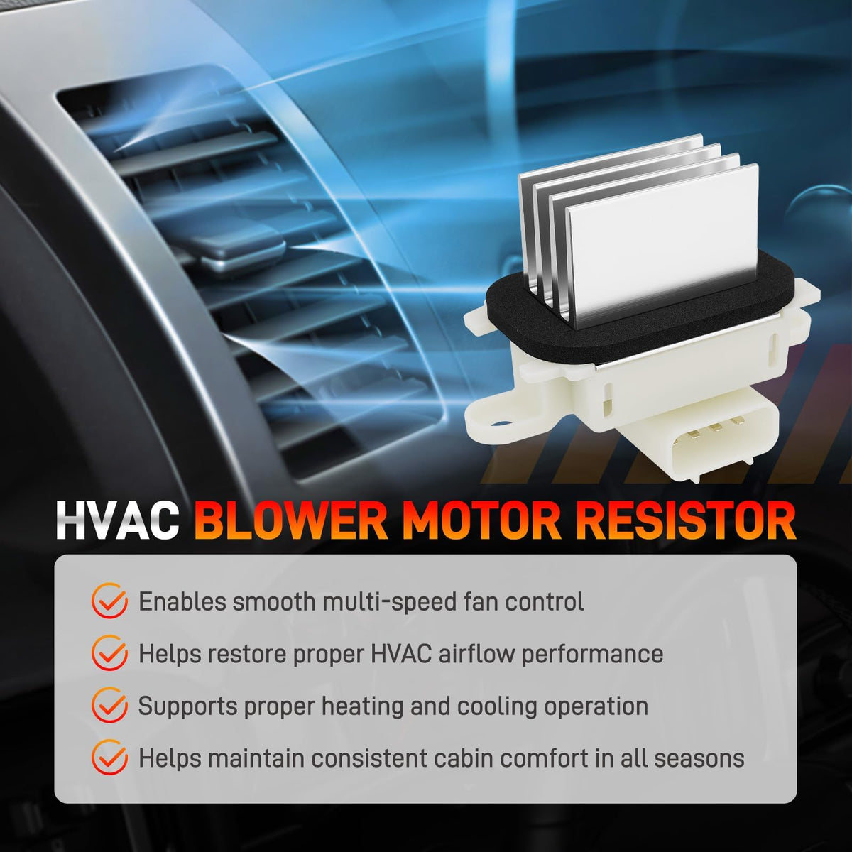 HVAC Blower Motor Resistor with Connector Wire Harness