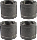 Black Cast Iron 1" Pipe Fitting Coupling, DIY Pipe Decor and Furniture(4 Pack)