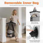 100L Laundry Hamper with Lid, Large Collapsible Laundry Basket