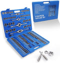 110PCS Tap and Die Set, Metric Tap and Die Rethreading Kit