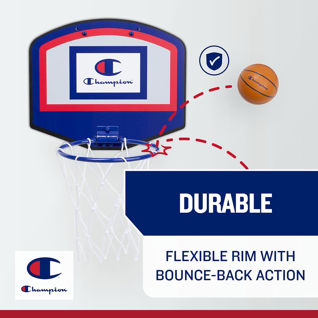 360 Mini Basketball Hoop Set,Over-the-Door 10.5"x 8.5"Backboard with Spring-Loaded Foldable Rim Nylon Net,Mini Ball