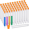 100 Pack Plastic Test Tubes with Caps, 25ml/6" Clear Tubes Vials